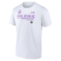 NHL White Edmonton Oilers NHL Hockey Fights Cancer T-Shirt