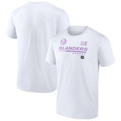 NHL White New York Islanders NHL Hockey Fights Cancer T-Shirt