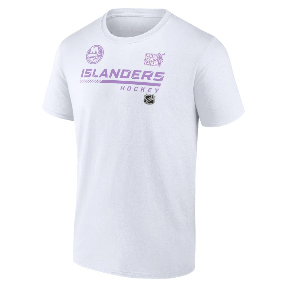 NHL White New York Islanders NHL Hockey Fights Cancer T-Shirt