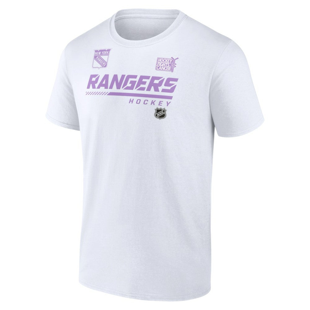 NHL White New York Rangers NHL Hockey Fights Cancer T-Shirt