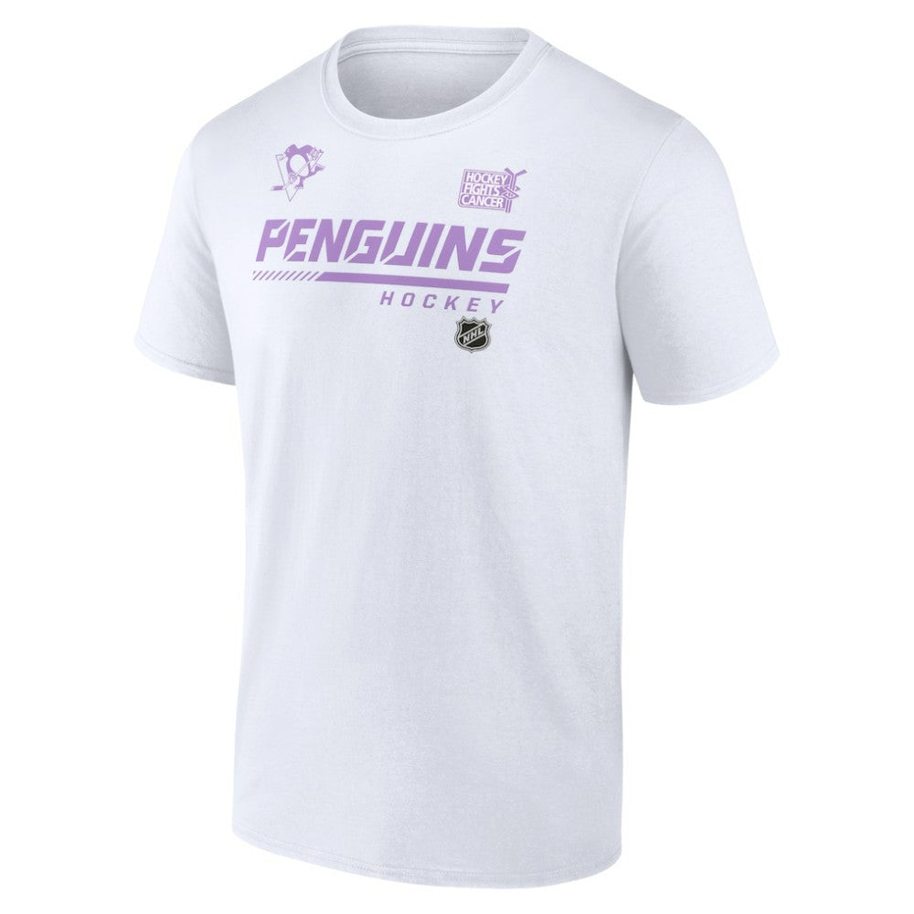 NHL White Pittsburgh Penguins NHL Hockey Fights Cancer T-Shirt
