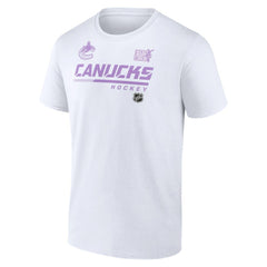 NHL White Vancouver Canucks NHL Hockey Fights Cancer T-Shirt