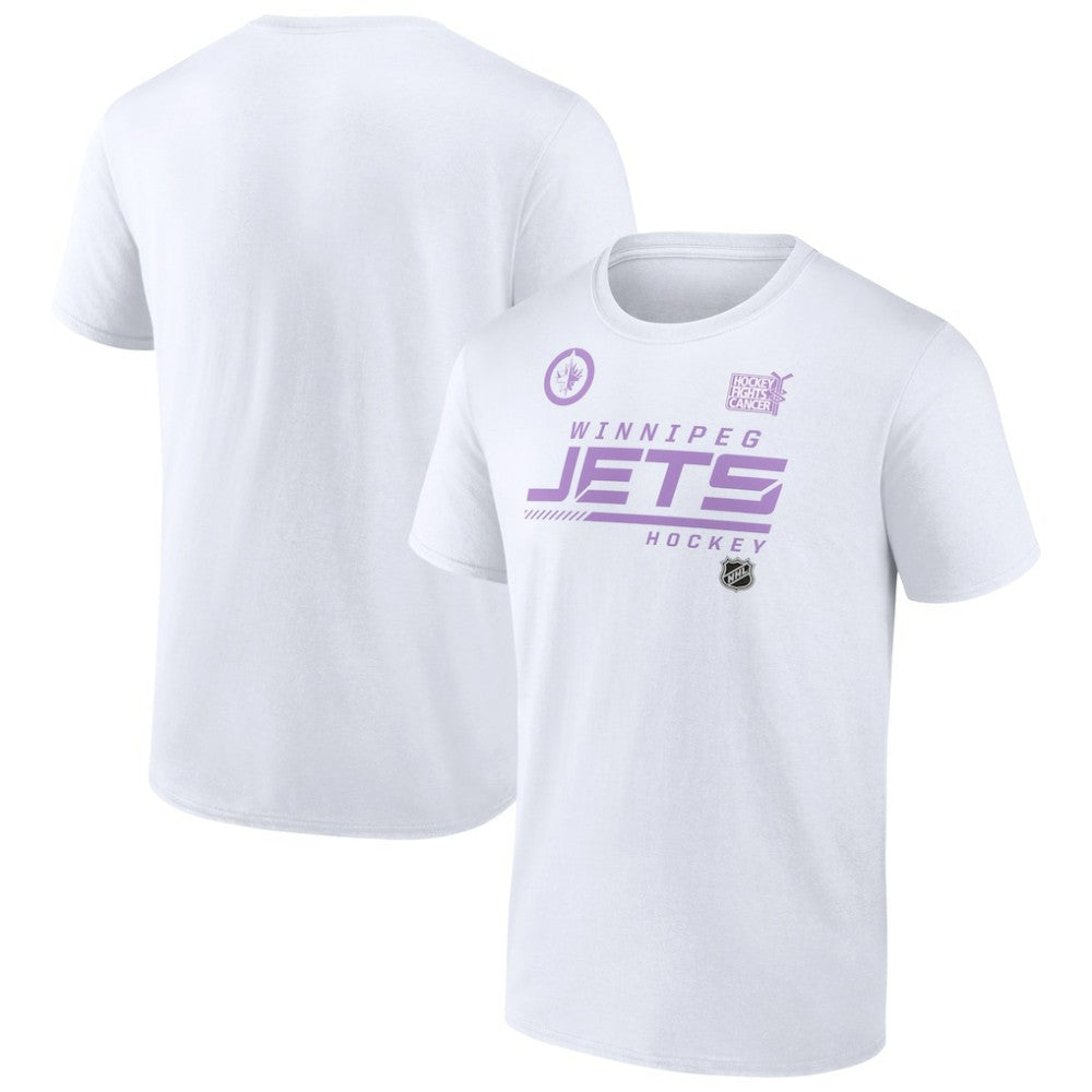 NHL White Winnipeg Jets NHL Hockey Fights Cancer T-Shirt