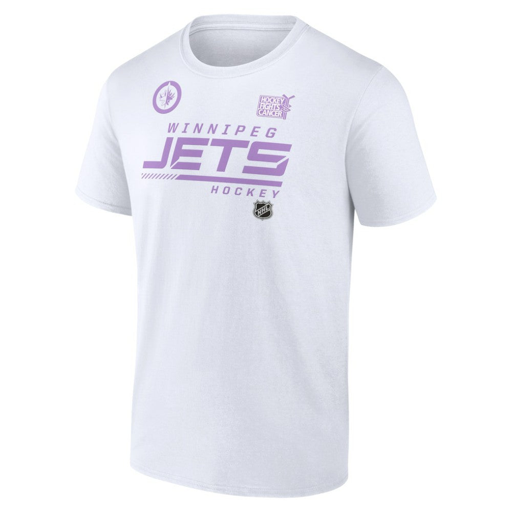 NHL White Winnipeg Jets NHL Hockey Fights Cancer T-Shirt