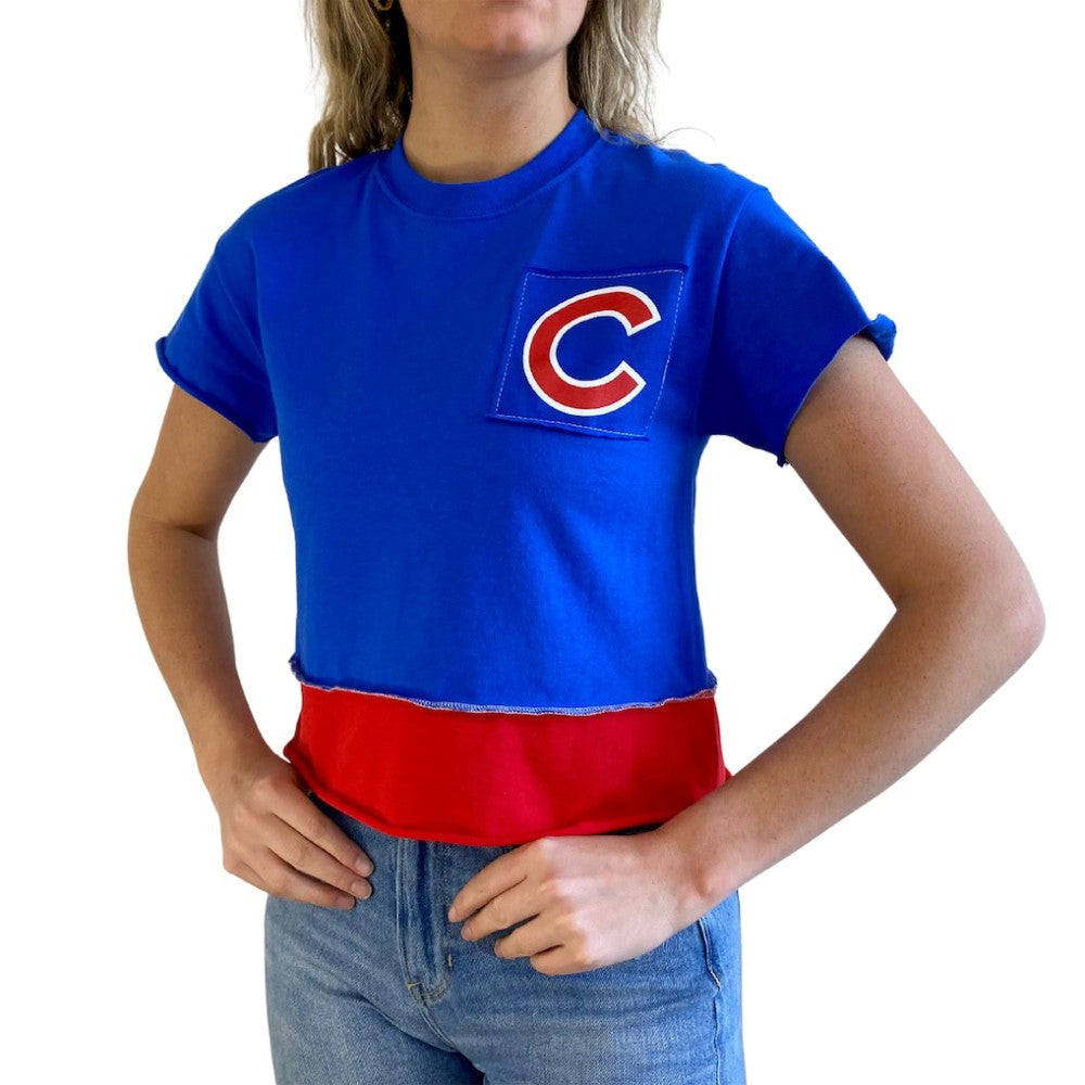 MLB Chicago Cubs Refried Apparel Women's Cropped T-Shirt