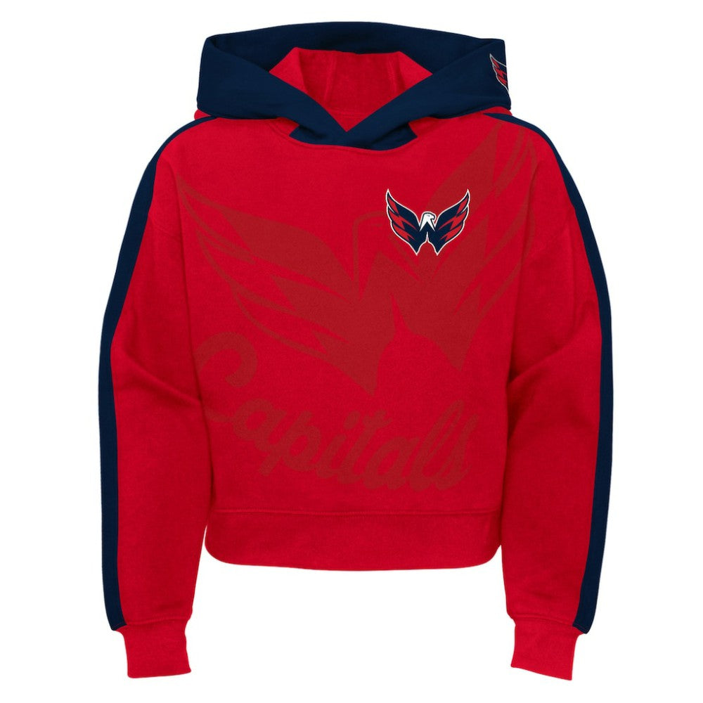 NHL Red Washington Capitals Girls Youth Record Setter Pullover Hoodie