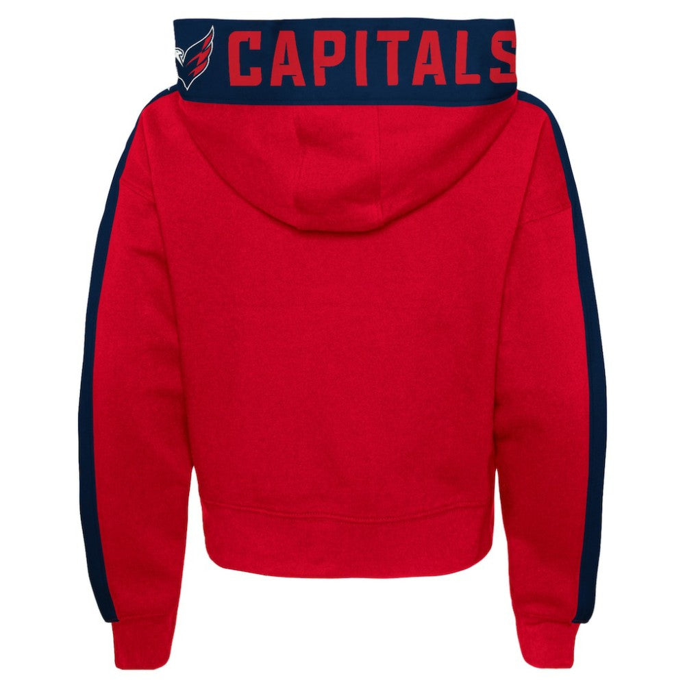 NHL Red Washington Capitals Girls Youth Record Setter Pullover Hoodie