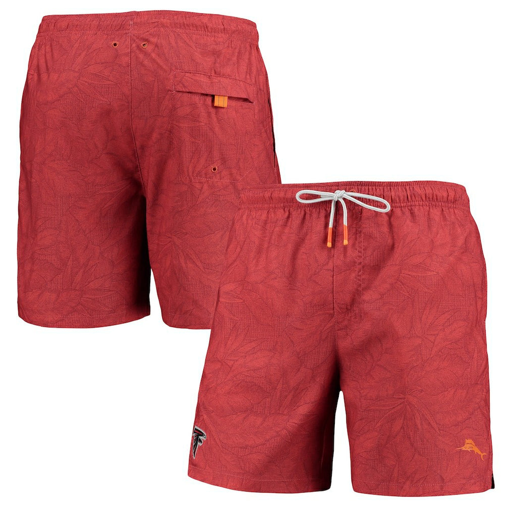 Naples Layered Leaves Swim Trunks - Atlanta Falcons