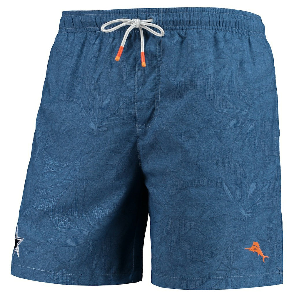 Naples Layered Leaves Swim Trunks - Dallas Cowboys