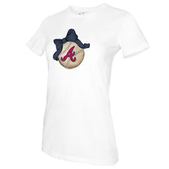 MLB Atlanta Braves Tiny Turnip Women's Baseball Bow T-Shirt