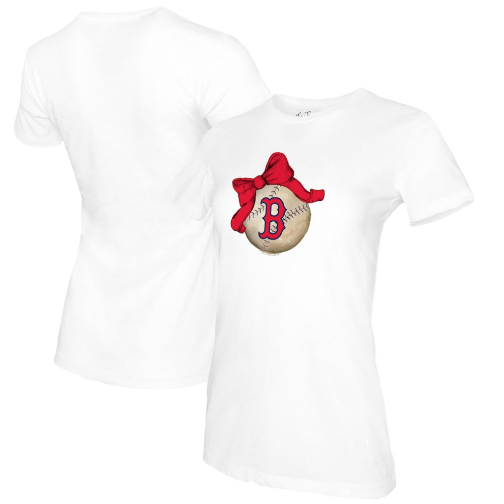 MLB Boston Red Sox Tiny Turnip Women's Baseball Bow T-Shirt
