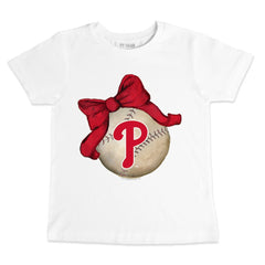MLB Philadelphia Phillies Tiny Turnip Youth Baseball Bow T-Shirt