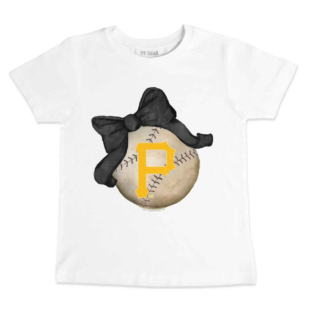 MLB Pittsburgh Pirates Tiny Turnip Youth Baseball Bow T-Shirt