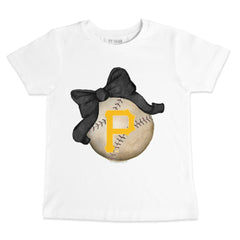 MLB Pittsburgh Pirates Tiny Turnip Youth Baseball Bow T-Shirt