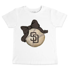 MLB San Diego Padres Tiny Turnip Youth Baseball Bow T-Shirt