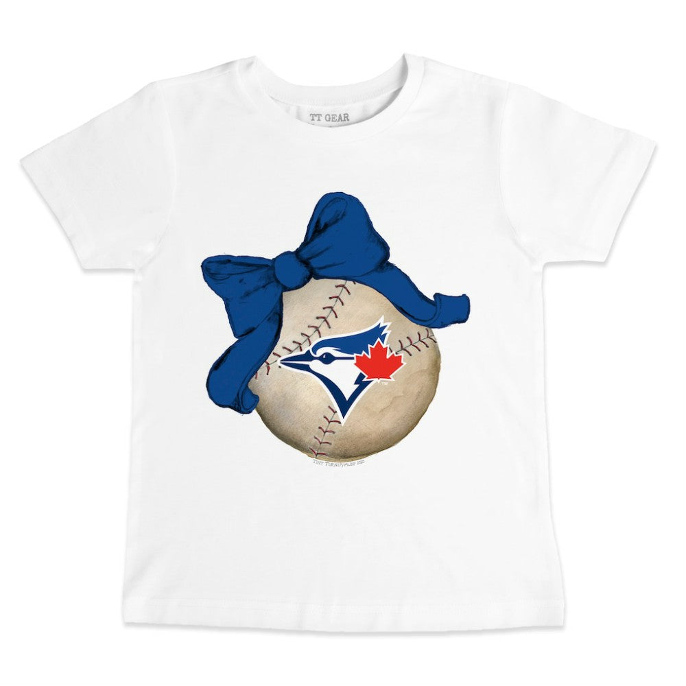 MLB Toronto Blue Jays Tiny Turnip Youth Baseball Bow T-Shirt