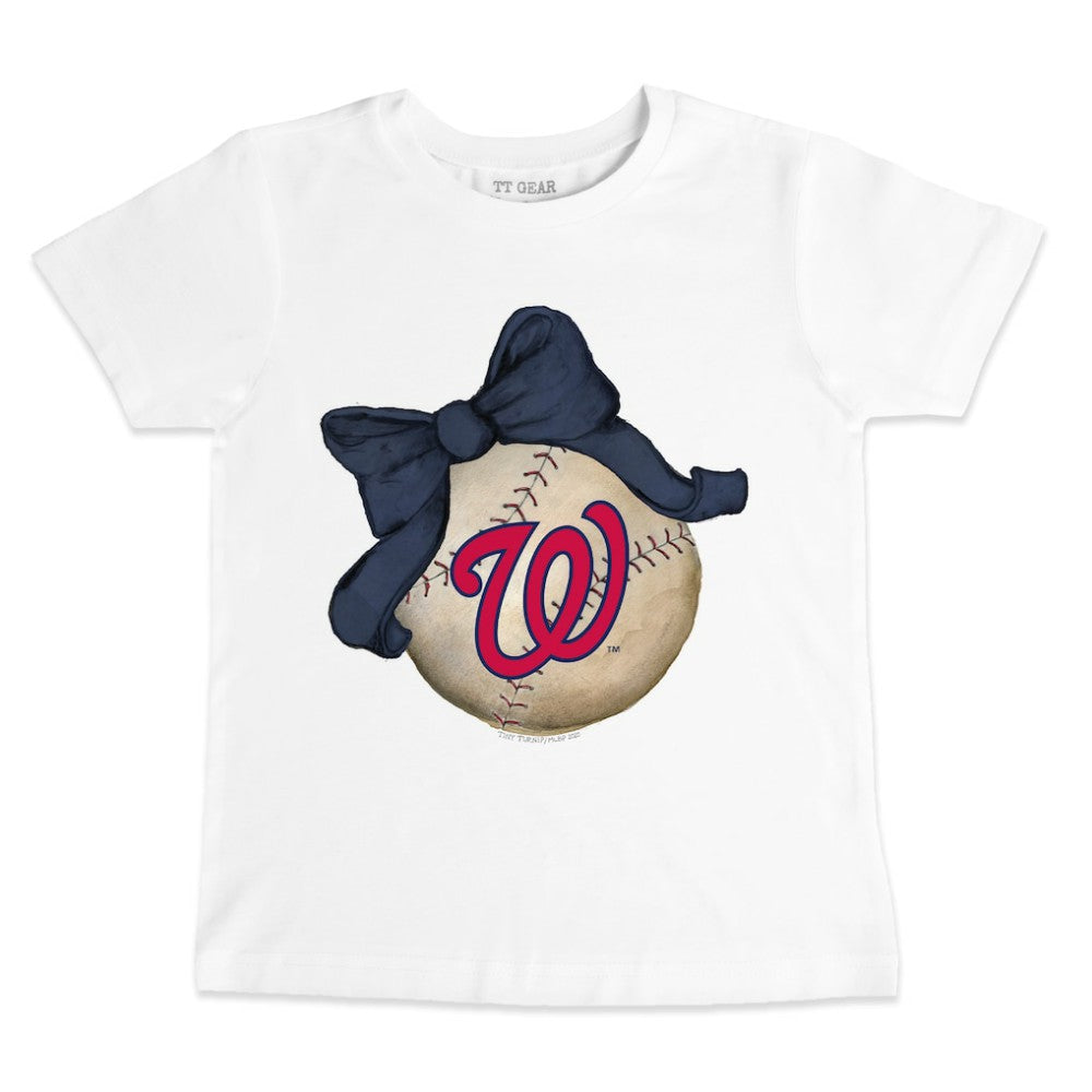 MLB Washington Nationals Tiny Turnip Youth Baseball Bow T-Shirt
