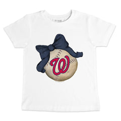 MLB Washington Nationals Tiny Turnip Youth Baseball Bow T-Shirt