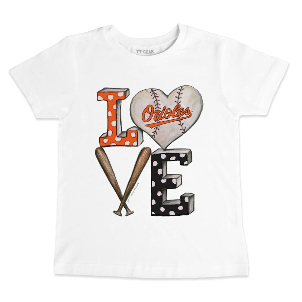 MLB Baltimore Orioles Tiny Turnip Youth Baseball Love T-Shirt