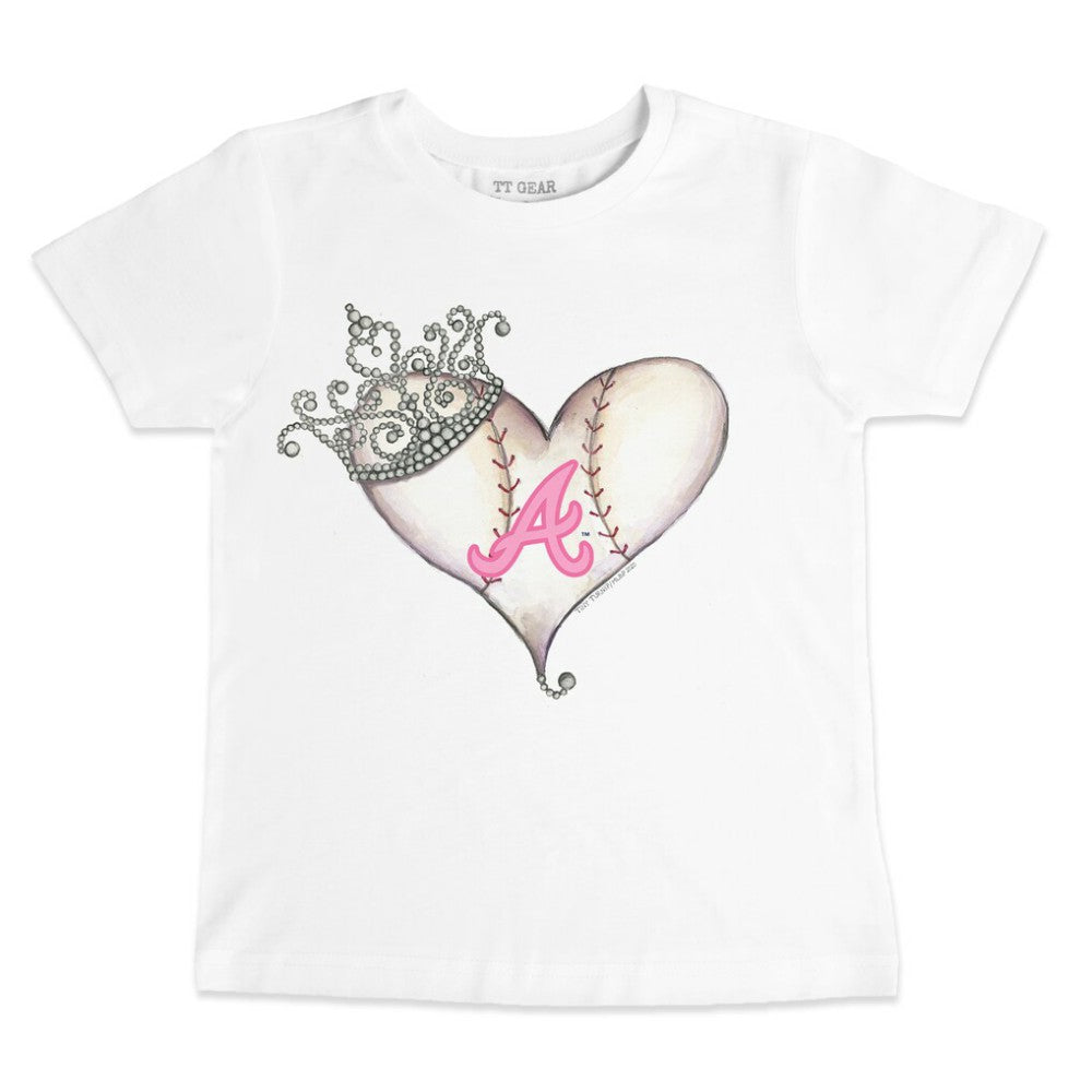 MLB Atlanta Braves Tiny Turnip Youth Baseball Tiara Heart T-Shirt