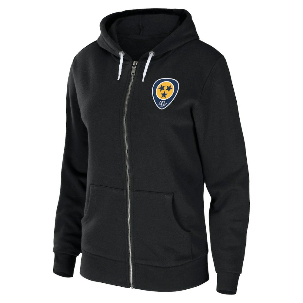 NHL Black Nashville Predators WEAR by Erin Andrews Women's Sponge Fleece Full-Zip Hoodie