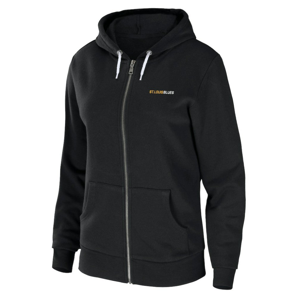 NHL Black St. Louis Blues WEAR by Erin Andrews Women's Sponge Fleece Full-Zip Hoodie