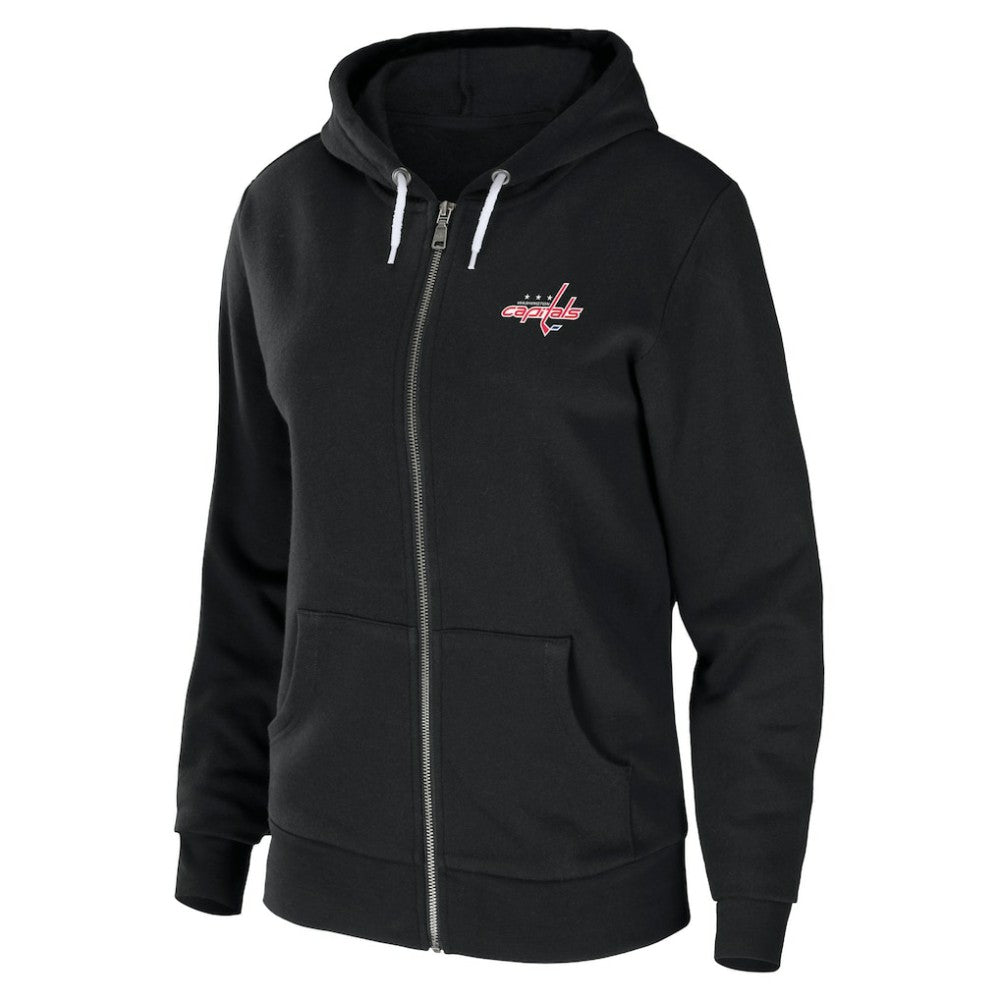 NHL Black Washington Capitals WEAR by Erin Andrews Women's Sponge Fleece Full-Zip Hoodie