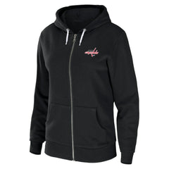 NHL Black Washington Capitals WEAR by Erin Andrews Women's Sponge Fleece Full-Zip Hoodie