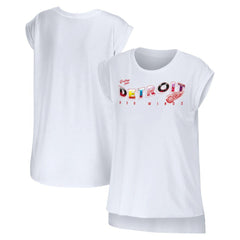 NHL White Detroit Red Wings WEAR by Erin Andrews Women's Greetings From Muscle T-Shirt