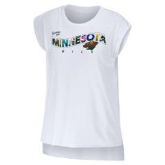 NHL White Minnesota Wild WEAR by Erin Andrews Women's Greetings From Muscle T-Shirt
