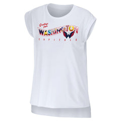 NHL White Washington Capitals WEAR by Erin Andrews Women's Greetings From Muscle T-Shirt