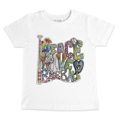 MLB Milwaukee Brewers Tiny Turnip Youth Peace Love Baseball T-Shirt