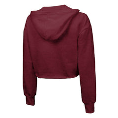 Majestic Threads Women's Bling Tri-Blend Cropped Pullover Hoodie - Washington Commanders