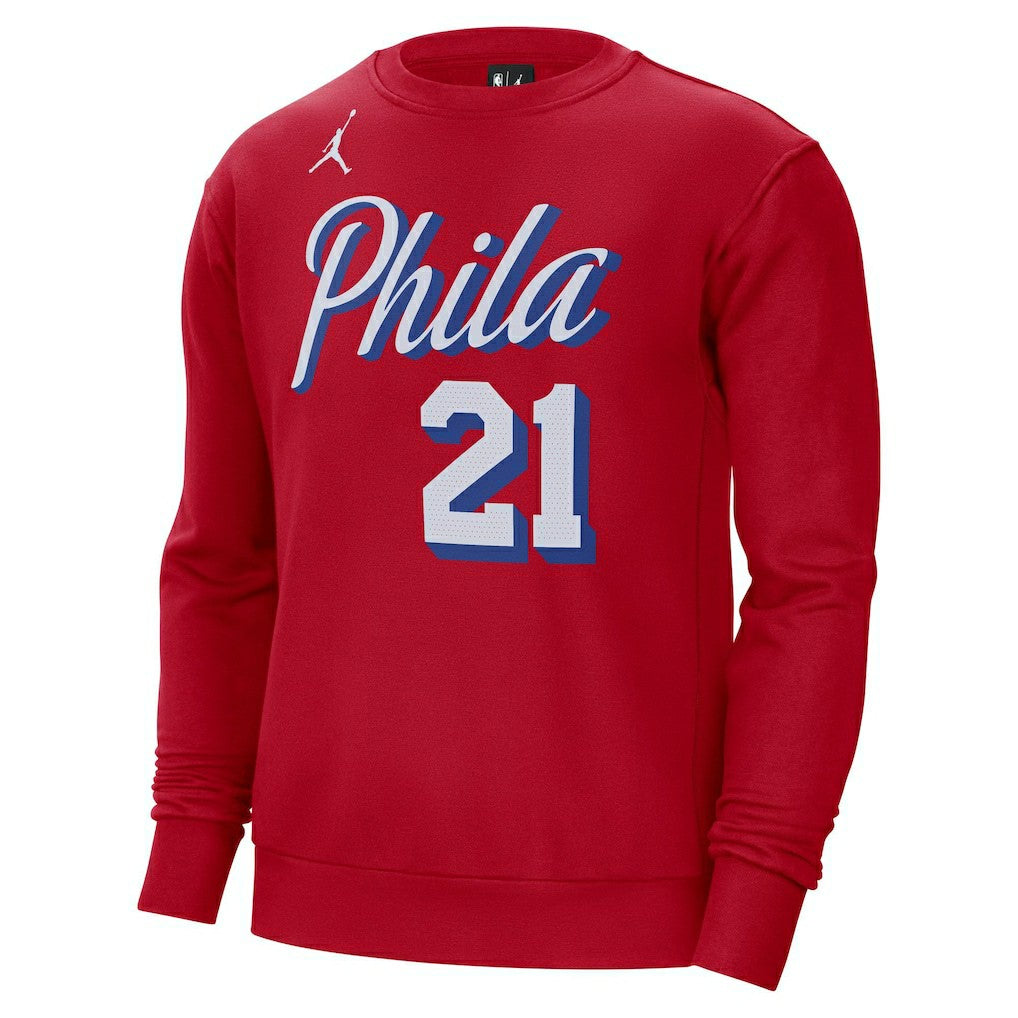 NBA Joel Embiid Philadelphia 76ers Jordan Brand Statement Name & Number Pullover Sweatshirt