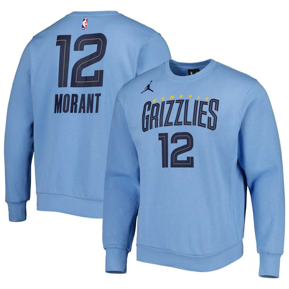NBA Ja Morant Memphis Grizzlies Jordan Brand Statement Name & Number Pullover Sweatshirt