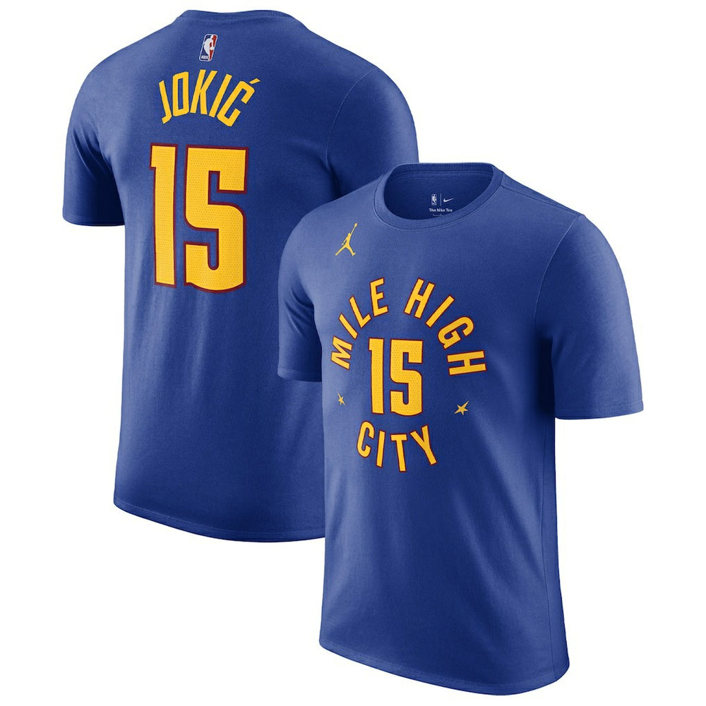 NBA Nikola Jokic Denver Nuggets Jordan Brand 2022/23 Statement Edition Name & Number T-Shirt sale