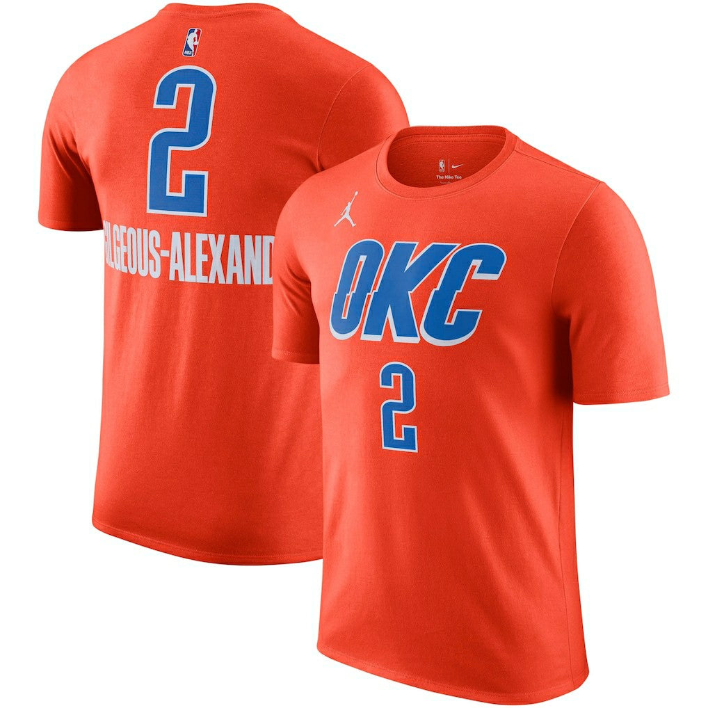NBA Shai Gilgeous-Alexander Oklahoma City Thunder Jordan Brand 2022/23 Statement Edition Name & Number T-Shirt