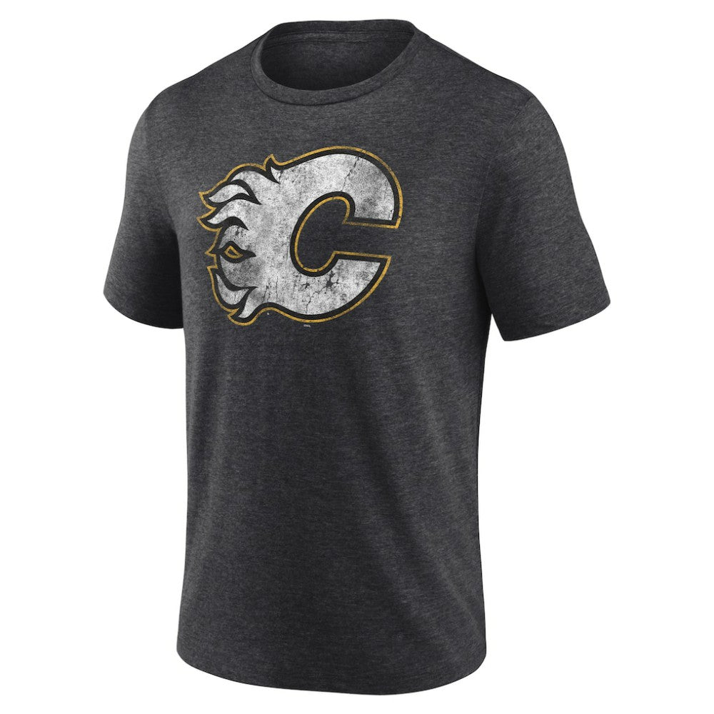 NHL Charcoal Calgary Flames Wraparound Tri-Blend T-Shirt
