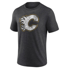 NHL Charcoal Calgary Flames Wraparound Tri-Blend T-Shirt