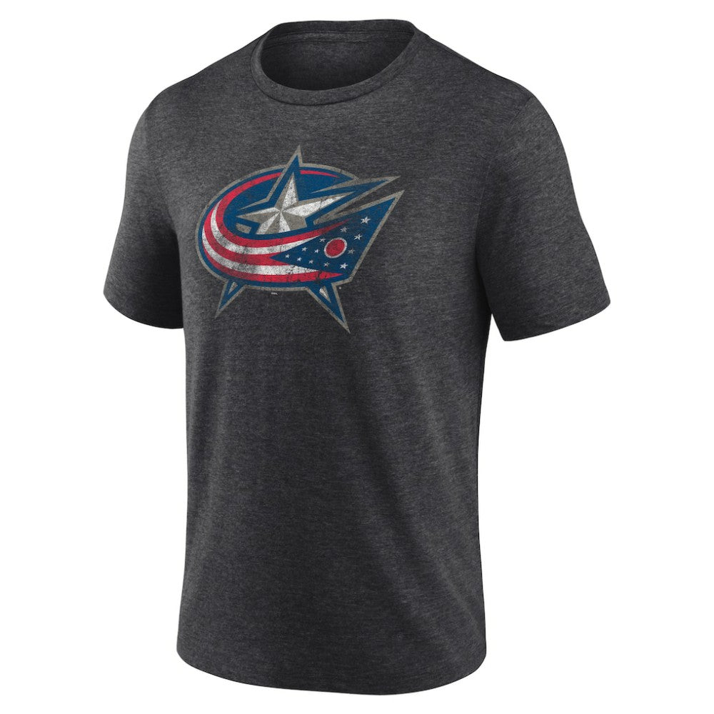 NHL Charcoal Columbus Blue Jackets Wraparound Tri-Blend T-Shirt