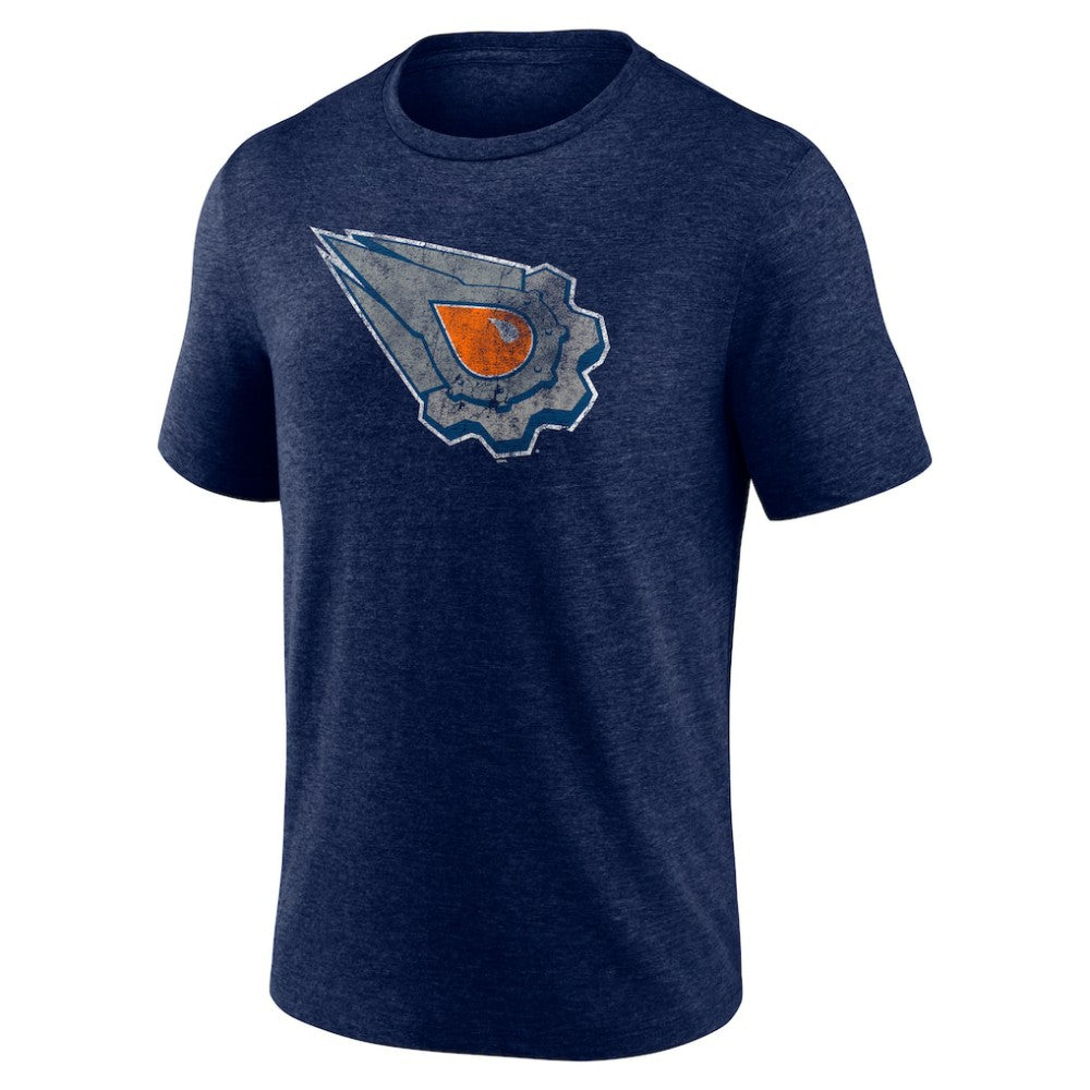 NHL Navy Edmonton Oilers Wraparound Tri-Blend T-Shirt