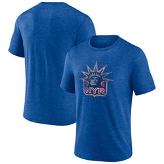 NHL Blue New York Rangers Wraparound Tri-Blend T-Shirt