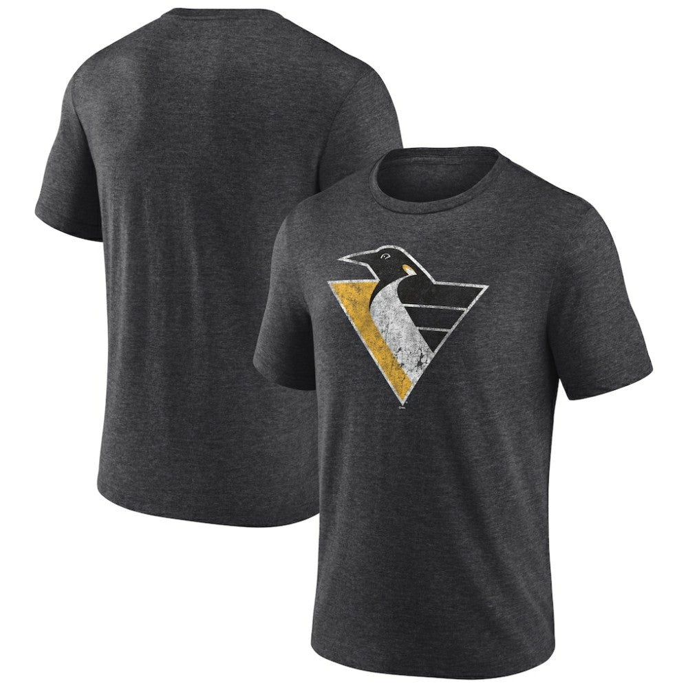 NHL Charcoal Pittsburgh Penguins Wraparound Tri-Blend T-Shirt