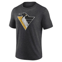 NHL Charcoal Pittsburgh Penguins Wraparound Tri-Blend T-Shirt
