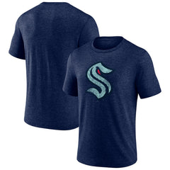 NHL Deep Sea Blue Seattle Kraken Wraparound Tri-Blend T-Shirt