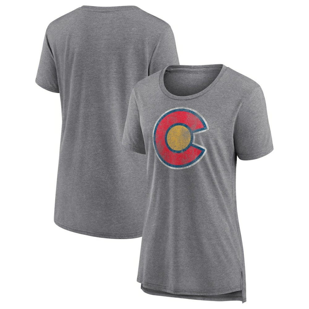 NHL Gray Colorado Avalanche Women's Slow Whistle Tri-Blend T-Shirt