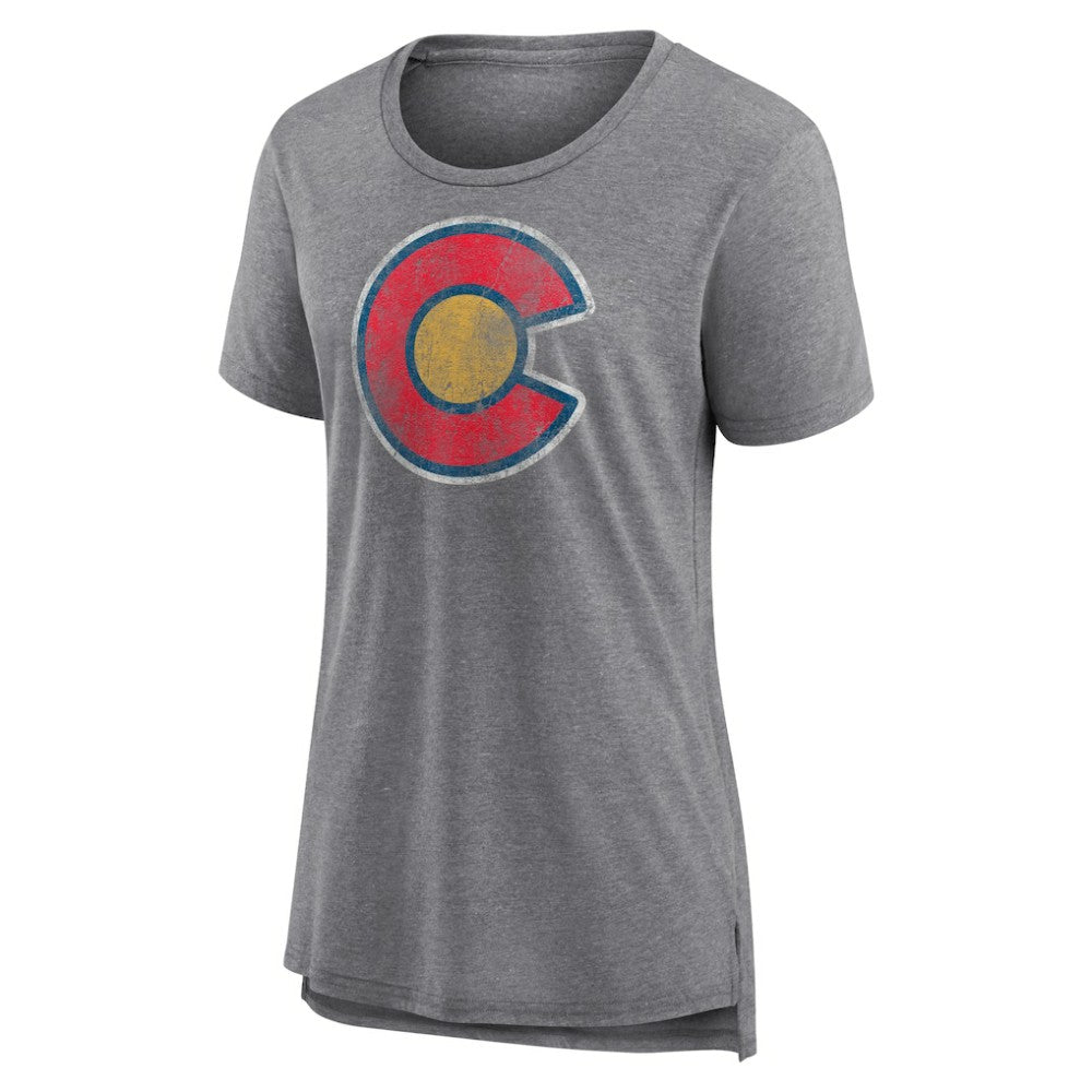 NHL Gray Colorado Avalanche Women's Slow Whistle Tri-Blend T-Shirt