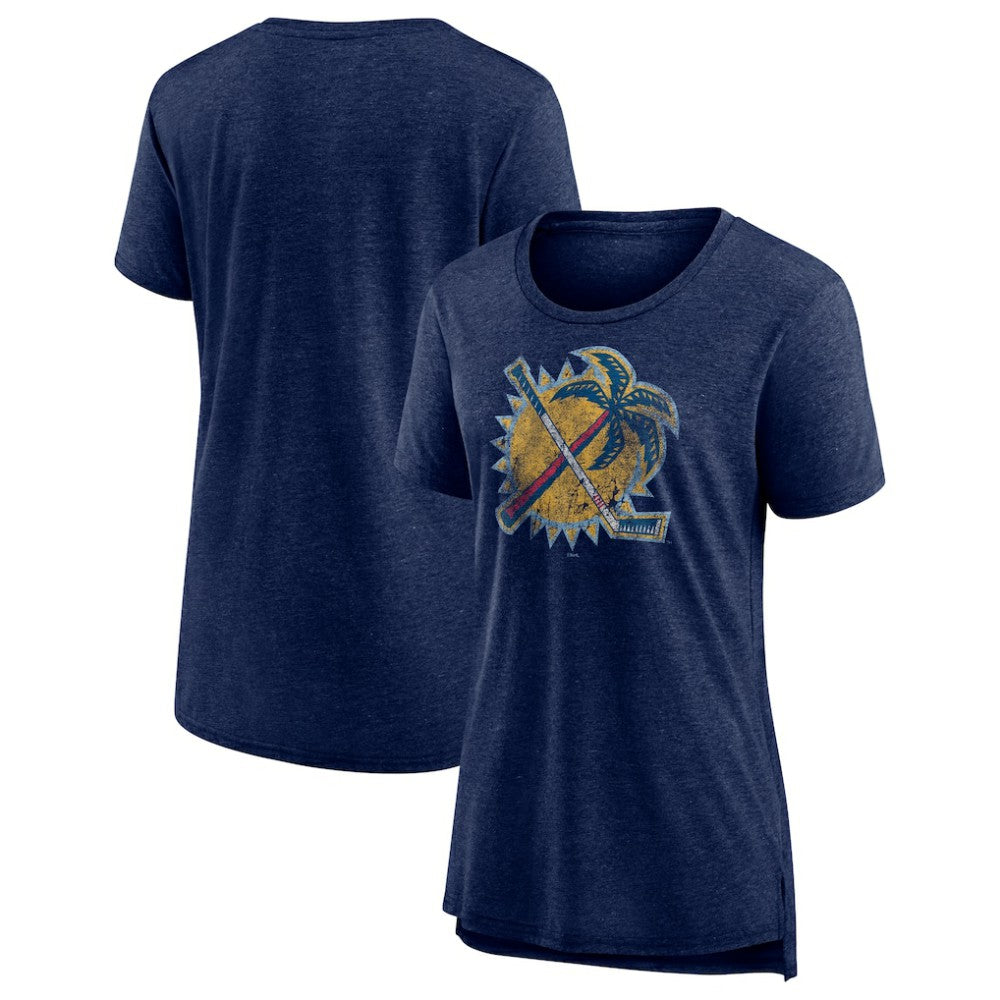 NHL Navy Florida Panthers Women's Slow Whistle Tri-Blend T-Shirt