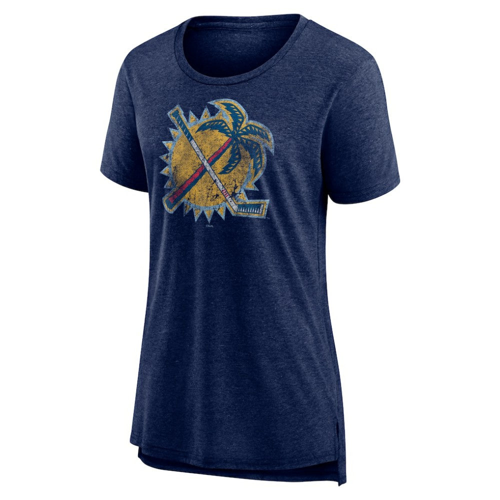 NHL Navy Florida Panthers Women's Slow Whistle Tri-Blend T-Shirt