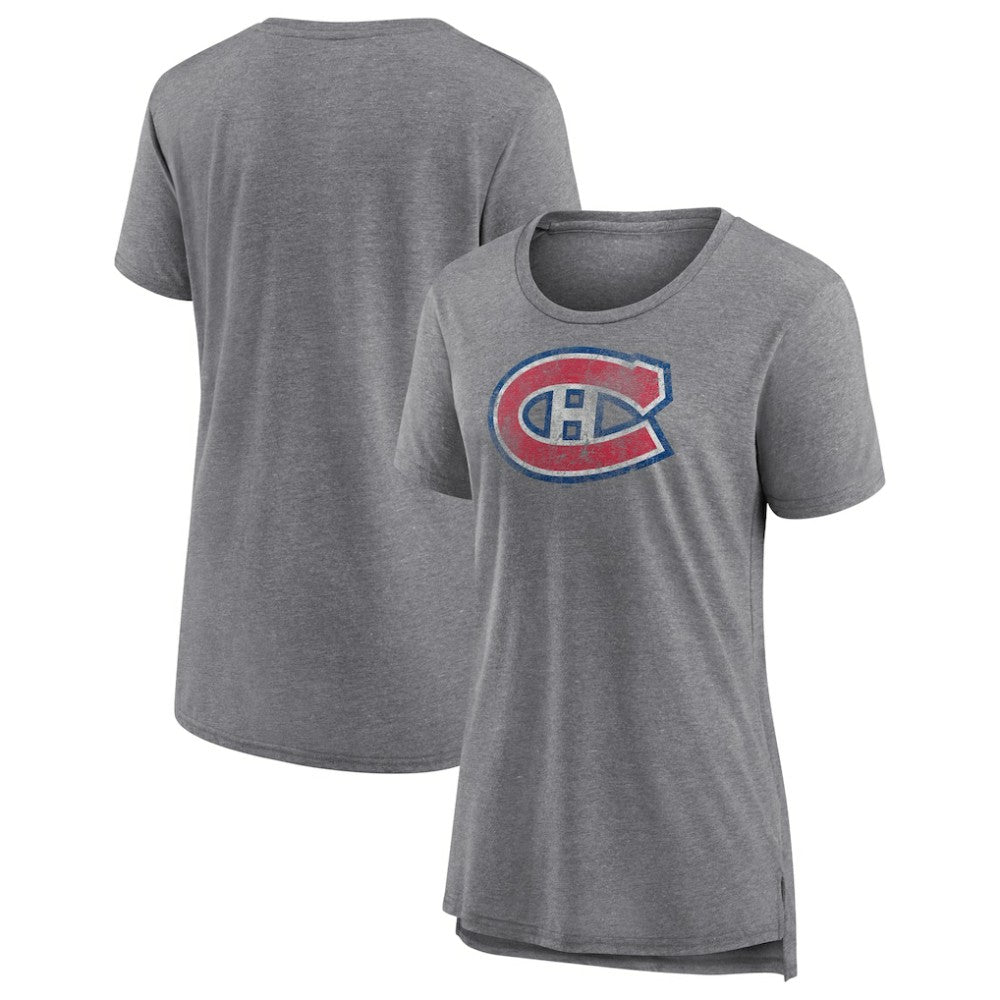 NHL Gray Montreal Canadiens Women's Slow Whistle Tri-Blend T-Shirt